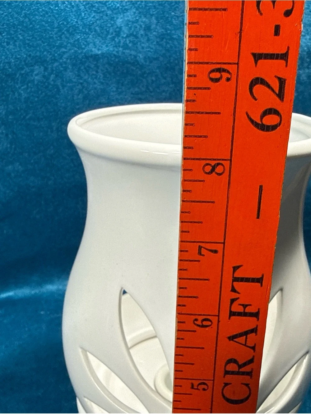 PartyLite White Ceramic Flower Petal Punched Taper Candle Holder 2 pc. 8" *READ* - Picture 11 of 11